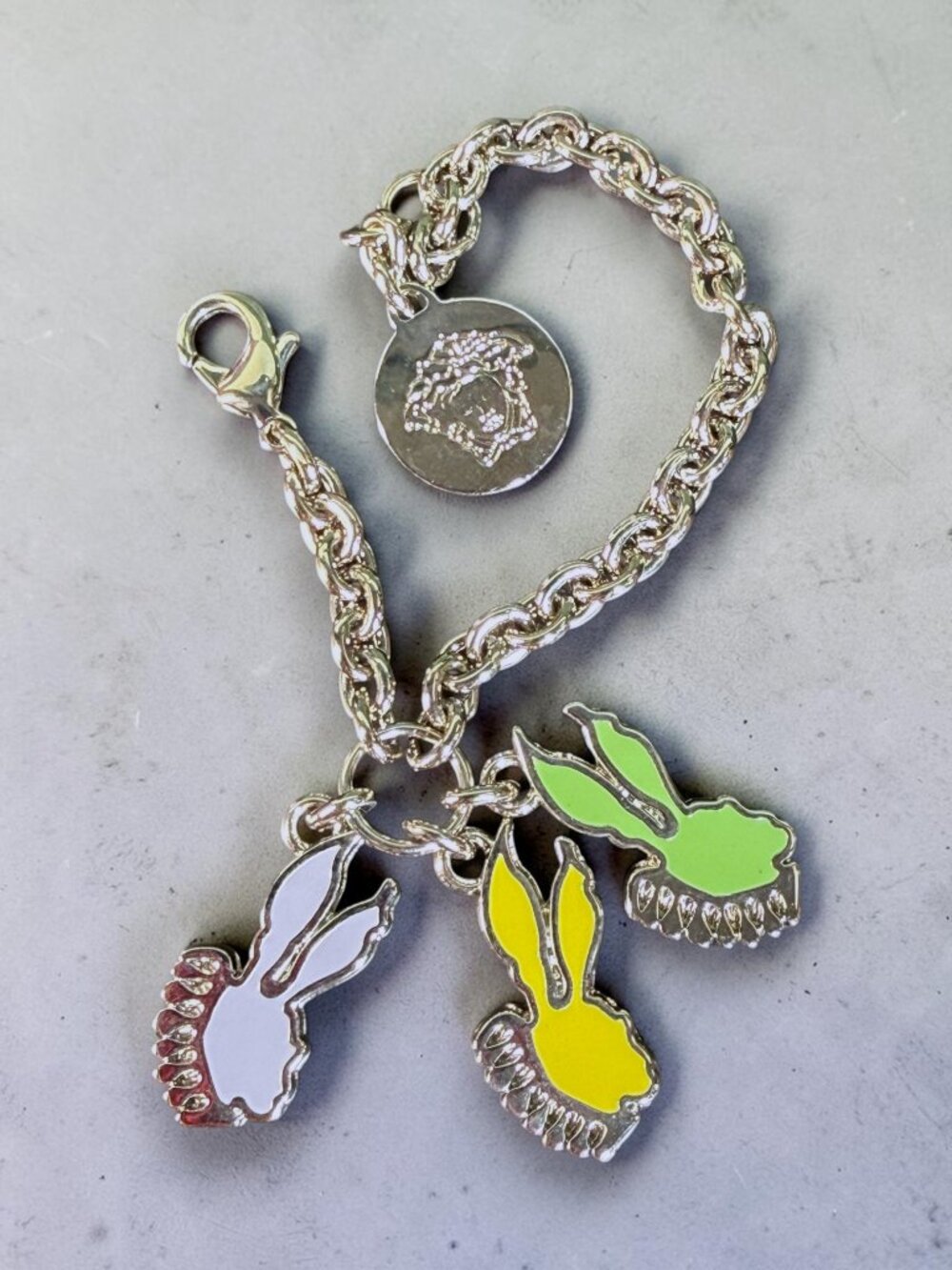 Versace Rare Vintage Medusa Bunny Rabbit Enamel Charm Bracelet with COA - Picture 2 of 9